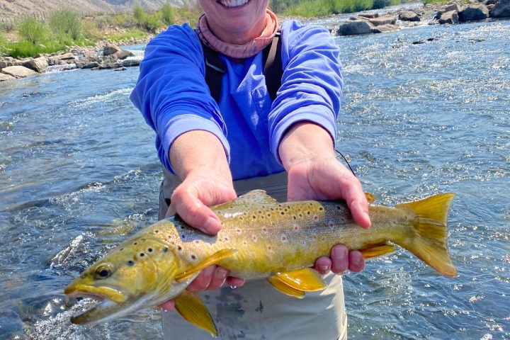 a man holding a fish in the water