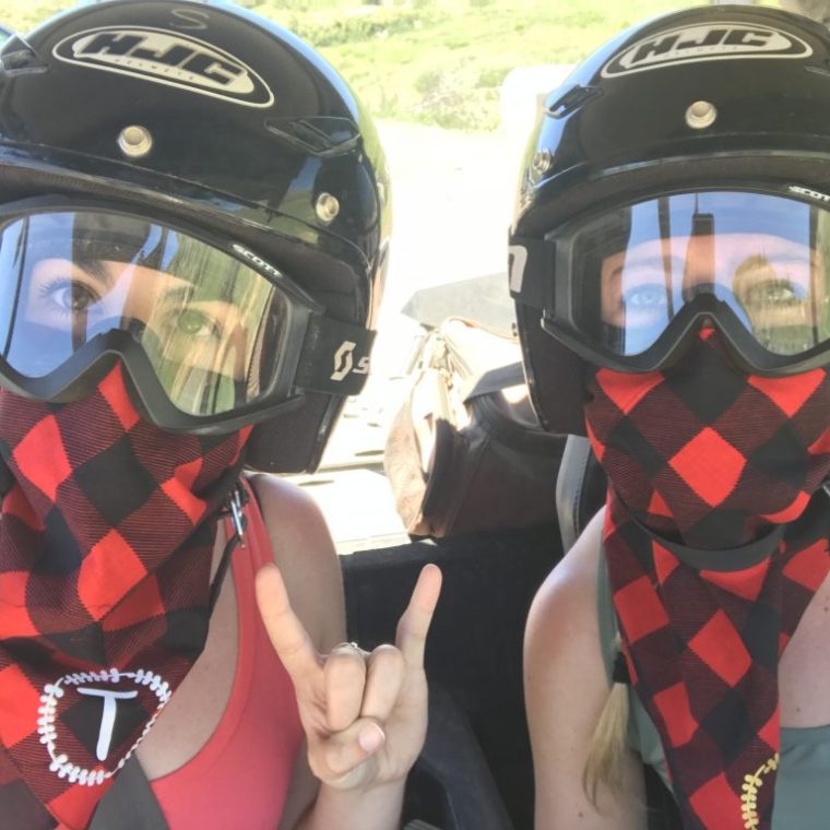 a close up of a person wearing a helmet