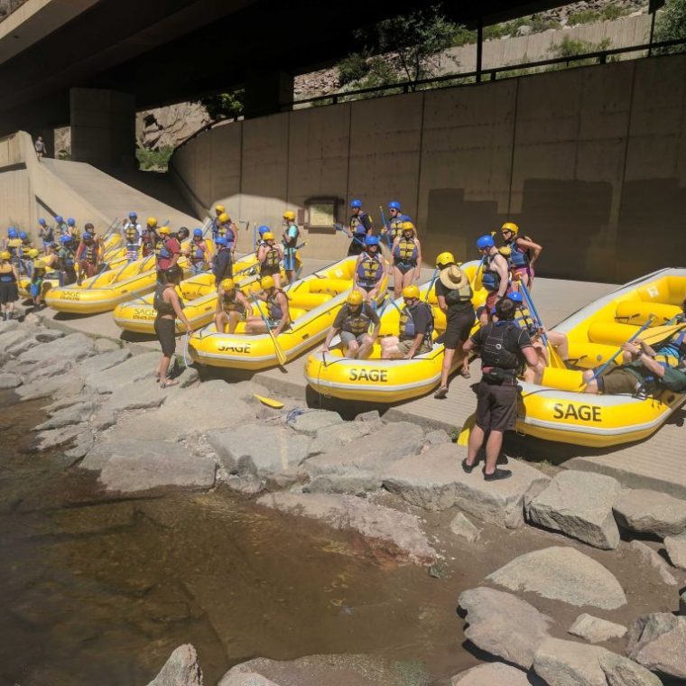a raft full of people