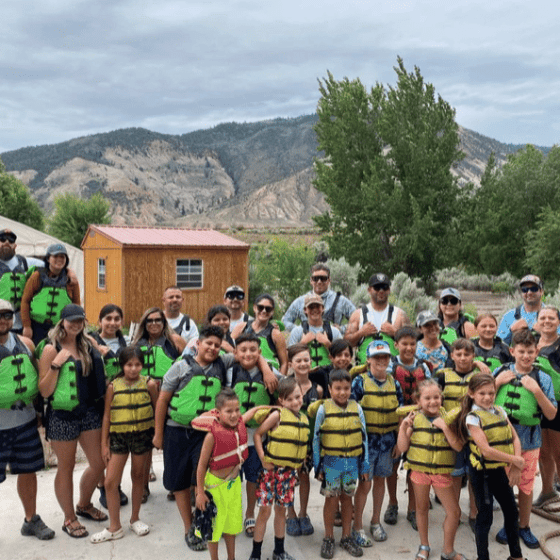 a group of people posing for a photo