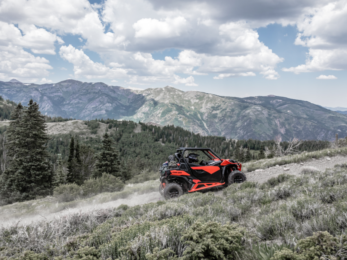 a train is coming down the mountain