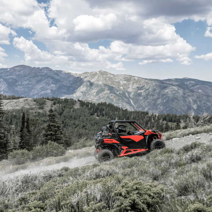 a train is coming down the mountain