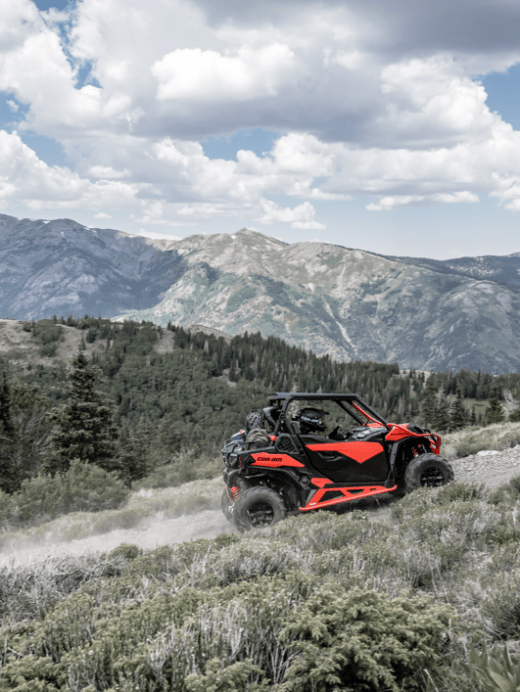 a train is coming down the mountain