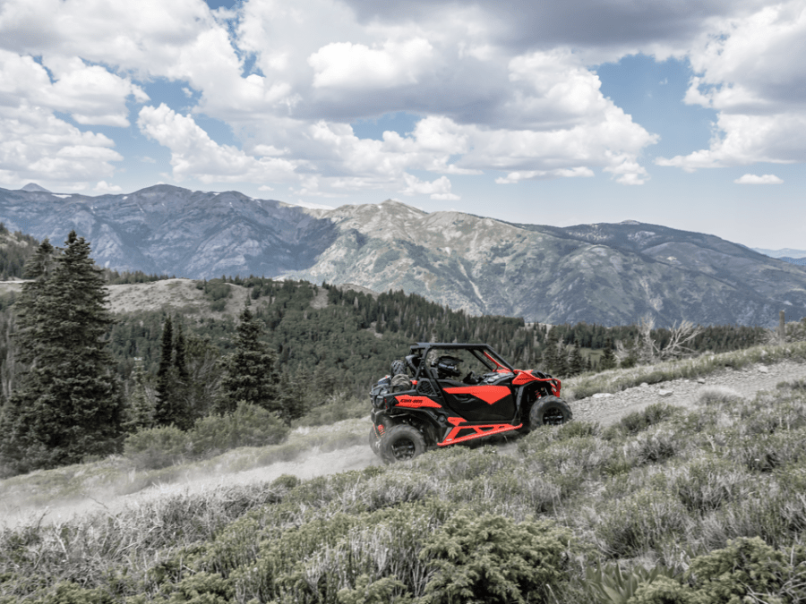 a train is coming down the mountain