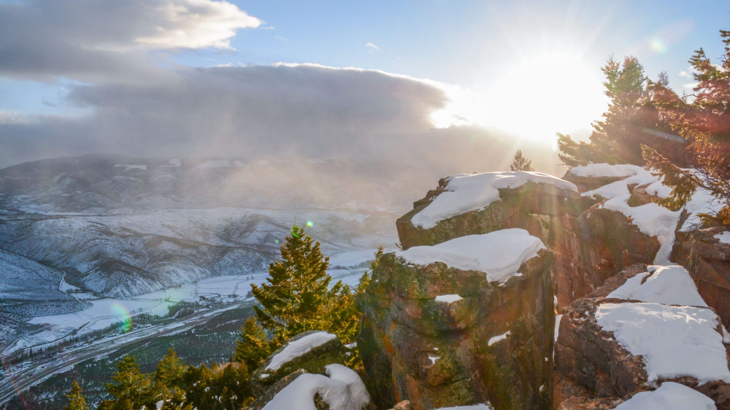 a close up of a snow covered mountain