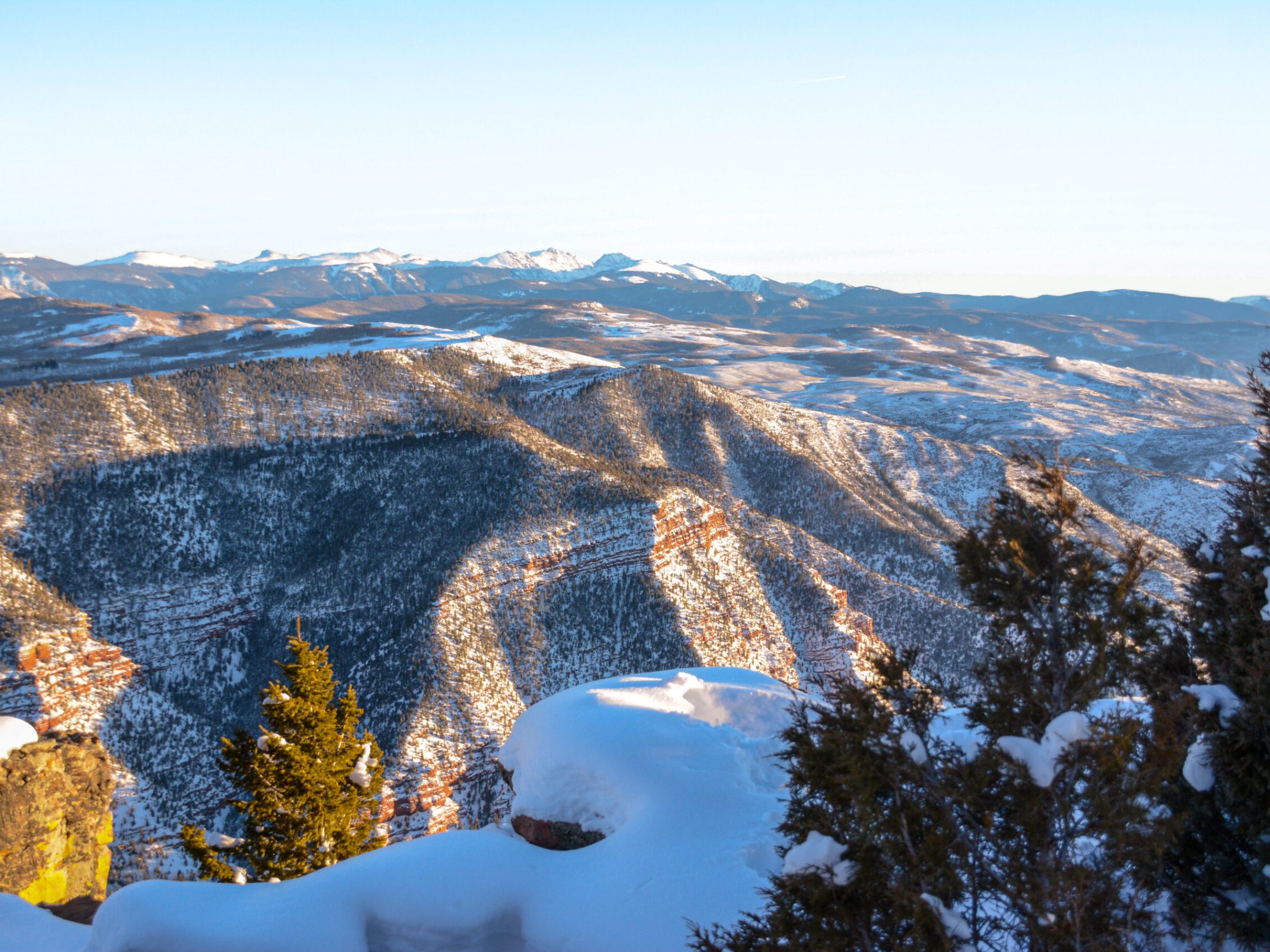 a view of a snow covered mountain