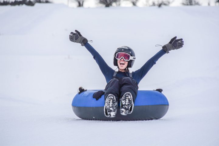 a person riding a snow board