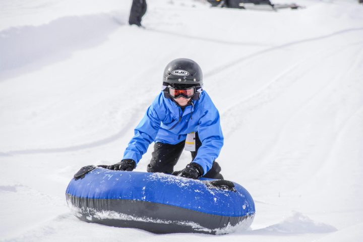 a person riding a snow board